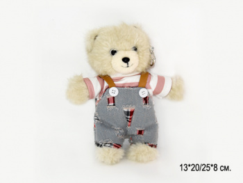 им Медведь арт. 209322 Брелок Гнущийся в одежде 20 см в пак.