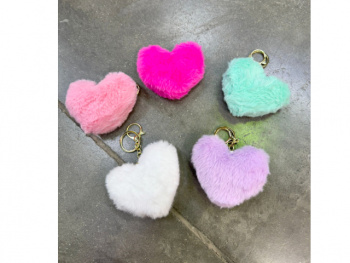 им Сердце арт. 240125-209 Мех, брелок, цвета микс в пак.