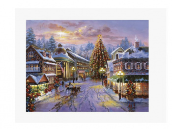 Картина по номерам арт. RA73457 Новогодняя городская улица 40*50 в кор.