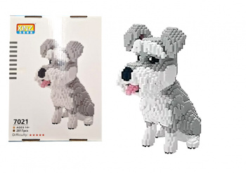 Конструктор арт. 7021-805 Микро Собака серо-белая 2817 дет. в кор.