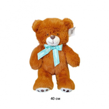 им Медведь арт. 0803-6 Рыжий с лентой на шее 40 см в пак._ им Медведь арт. 0803-6 Рыжий с лентой на шее 40 см в пак._