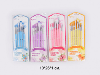 кц_Кисти арт. YL233708 Набор 6 шт. разноразмерных на листе кц_Кисти арт. YL233708 Набор 6 шт. разноразмерных на листе