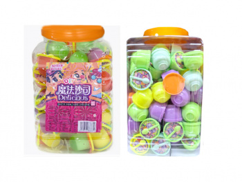 Конфета арт. 888651 Жидкая "Баночка с ложкой" 10 г вкусы микс 100 шт. в банке*