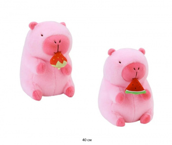 им Капибара арт. 0718-11/240911-2 Розовая с ягодкой 40 см в пак.)