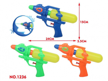 Пистолет водн. арт. 1236 Цвета микс 24*15*5,5 в пак.) Пистолет водн. арт. 1236 Цвета микс 24*15*5,5 в пак.)