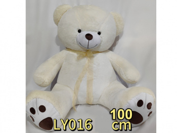 им Медведь арт. LY016-1 Белый с коричневыми пяточками 100 см в пак._