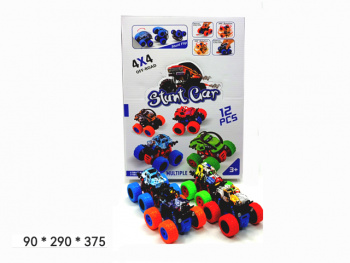 Машина инерц. арт. 769-7 Внедорожник перевертыш цвета микс (12 шт.) шоубокс_