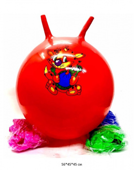 Мяч прыгун арт. 25172-10A Гладкий с рожками цвета микс 400 гр в пак._