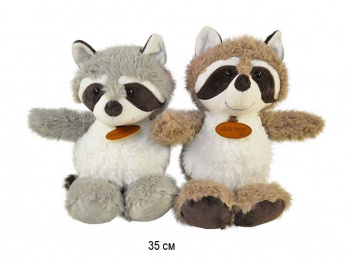 им Енот арт. 25109-1 Цвета микс пушистый 35 см в пак.)