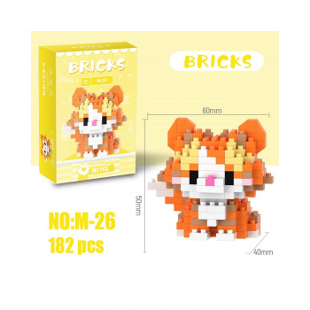 Конструктор арт. M-26-805 Микро Кошка рыжая 182 дет. в кор.