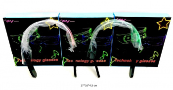 Очки арт. XLA01-2 Светящиеся прозрач. неон в кор._