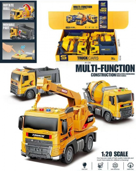Машина на батар. арт. JS201 Строительная техника ассорти свет, звук (6 шт.) шоубокс)