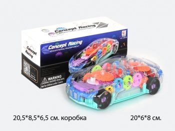 Машина на батар. арт. 388YJ-48/ZY265891 Прозрачная с шестеренками в кор._