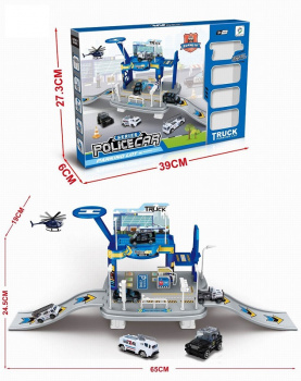 Парковка арт. 8557 "Полиция" 3 машины металл, 1 вертолет в кор. 39*6*27,3