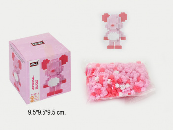 Конструктор арт. PT6115-802-805/8017 Микро Медведь розовый 593/586 дет. в кор._