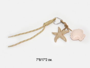 Брелок-подвеска арт. 4281-5-209 Морская звезда с ракушкой мягкие 7 см цвета микс 1 шт в пак. (12шт.)