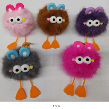 им Шарик арт. 805230 Зверюшка глазастик цвета микс брелок в пак.