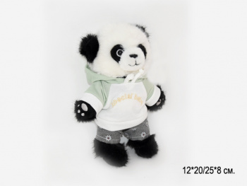 им Панда арт. 209323 Черно-белая Брелок Гнущийся в одежде 20 см в пак.