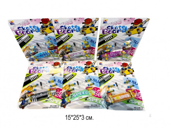Скейтик арт. 035-1 Пальчиковый 1 шт. + колеса на листе• Скейтик арт. 035-1 Пальчиковый 1 шт. + колеса на листе•