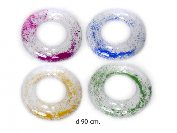 Надувн. круг арт. 1214-12 Блестки 90 см в пак._/120шт./ Надувн. круг арт. 1214-12 Блестки 90 см в пак._/120шт./