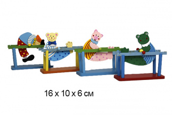 Деревянная игрушка арт. 2592-118 На брусьях в ассортименте в кор._/80шт./