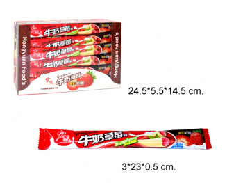 Конфета арт. 002220-7/098056-7 Жевательная "Клубника и молоко" 16 г 30 шт. в кор.',*