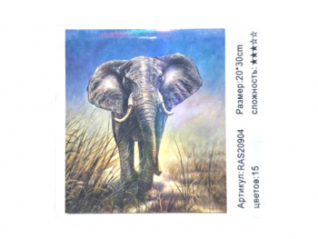 Картина по номерам арт. RAS20904 Слон 20*30 в кор.