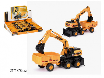 Экскаватор арт. RHX818 С отвалом, прицепом инерц. (8 шт.) шоубокс•