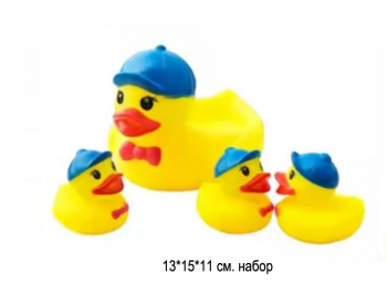 Игрушка резиновая арт. SFY-YY804 Набор Утка с утятами в сетке• Игрушка резиновая арт. SFY-YY804 Набор Утка с утятами в сетке•
