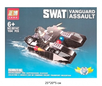 Конструктор арт. 8014C Катер Спецназ 104 дет. в кор.•
