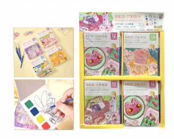 Раскраска арт. MQ-957-209 С красками на листе и с кисточкой, 8,5*10 см. 20 шт в кор.