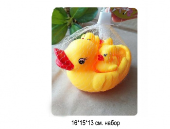 Игрушка резиновая арт. SYF-YY908 Набор Утка с утятами в сетке• Игрушка резиновая арт. SYF-YY908 Набор Утка с утятами в сетке•