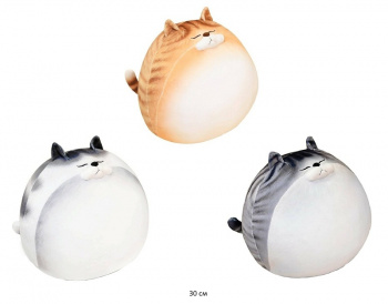 им Кошка арт. 90314-2 Толстячок-кругляш цвета микс 30 см в пак.)