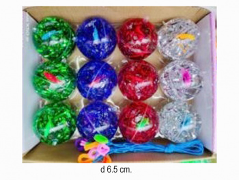 Мяч каучук. арт. 6237SQ"  6,5см (12шт) /шоубокс