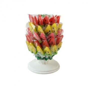 Конфета арт. 520968-3 Карамель "Дольки арбуза" на палочке 60 шт. на подставке*