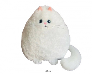 им Кошка арт. 23830-1-1/9018-18-1/240325-2-1 Пушистик капелька белый 40 см в пак.)